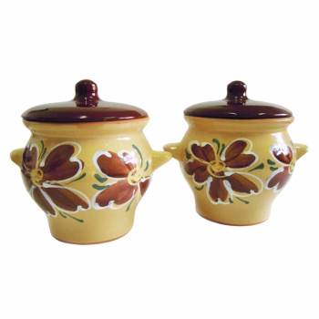 Горшочек для жаркого керамич. 0,65л №6 роспись и цвет в ассортим.(Борисов) *1/18