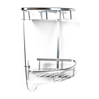 Полка 2х-ярусная угловая 22х22х35 см разборная, алюминий   2813070