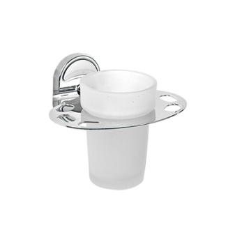 Держатель д/зубных щеток малый со стаканом Potato P2906-1 *1/10