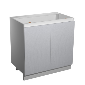 Шкаф напольный 800х850х480 мм BROZEX-WOOD Серый лед, с двумя дверцами