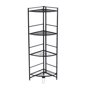 Полка напольная Zenfort 4-ярусная угловая черная "AE-3551A4" 101209 *1/4