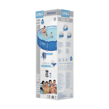 Бассейн каркасный Steel Pro 396 х 84 см, с фильтр-насосом 220V, 2006 л/ч, 5612Е Bestway