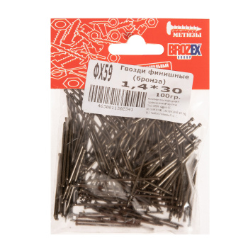 Гвозди финишные 1.4х30 мм BROZEX, 0.1 кг, бронза