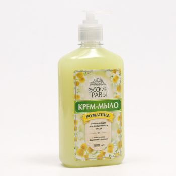 Мыло жидкое 500мл с дозатором РУССКИЕ ТРАВЫ крем Ромашка (К11-19) *12