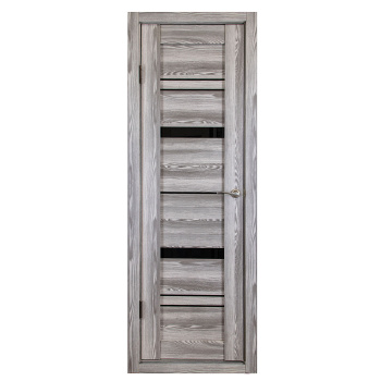 Дверное полотно остекленное 2000х800х38 мм Двери Гуд Х32, ривьера грей/черный