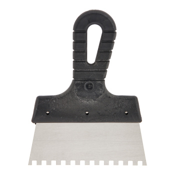 Шпатель фасадный нерж.сталь зубчат 150мм пласт.руч 6*6мм T4P(арт.1201156) *1/10/60