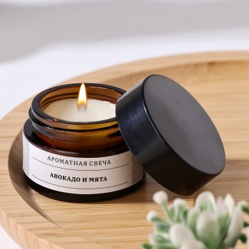Свеча ароматическая в банке "Авокадо и Мята", 12 гр 9485081