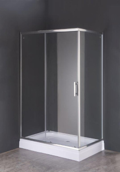 Уголок душевой 80х120х195 см Verner Sanitary Ware 8021S, 5 мм, стекло прозрачное, с поддоном