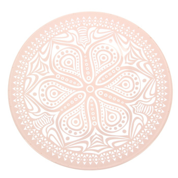 Тарелка стекло Pasabahce "Бохо" d19.5см Розовый рис.28768 10327SLBD43 *12