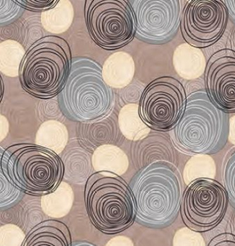 Клеёнка на нетканой основе "Dekorama" 104 B "Круги серые" на коричневом шир.1,40м *20м