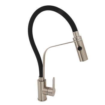 Смеситель для кухни FASHUN A54112-7 с гибким изливом (Черный) + режим Душ, нерж. сталь *1/10