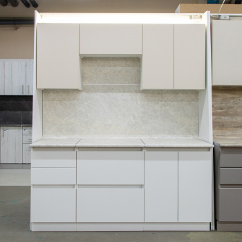 Шкаф навесной 600х676х290 мм BROZEX-WOOD Стиль, с двумя дверцами, белый / светло-бежевый