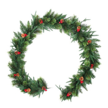 Гирлянда хвойная "Лесное чудо" 2,7 м d=35 см, ПВХ, литой ПВХ, леска, шишки, ягоды