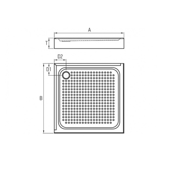 Поддон низкий квадратный в сборе 90 А BS ER90H