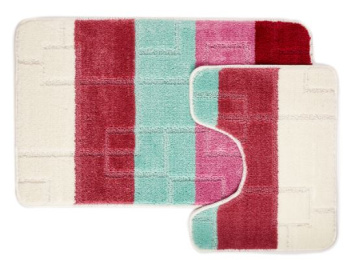 Коврик д/ванной Bombini "Silver" Комплект:(50см х 80см)+д/туалета Бургундия SLV 71 *1/25